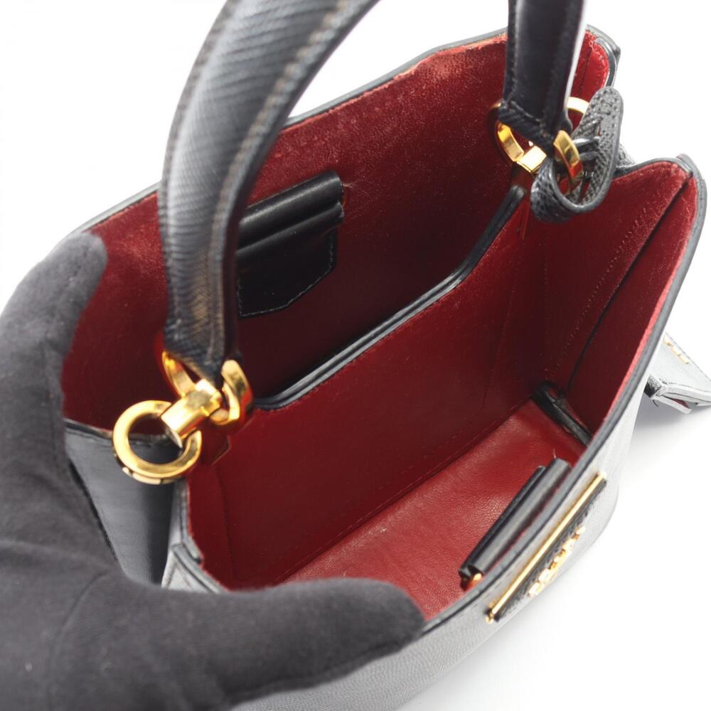 Prada SAFFIANO CUIRC Panier Handbag Leather Black - Picture 3 of 8